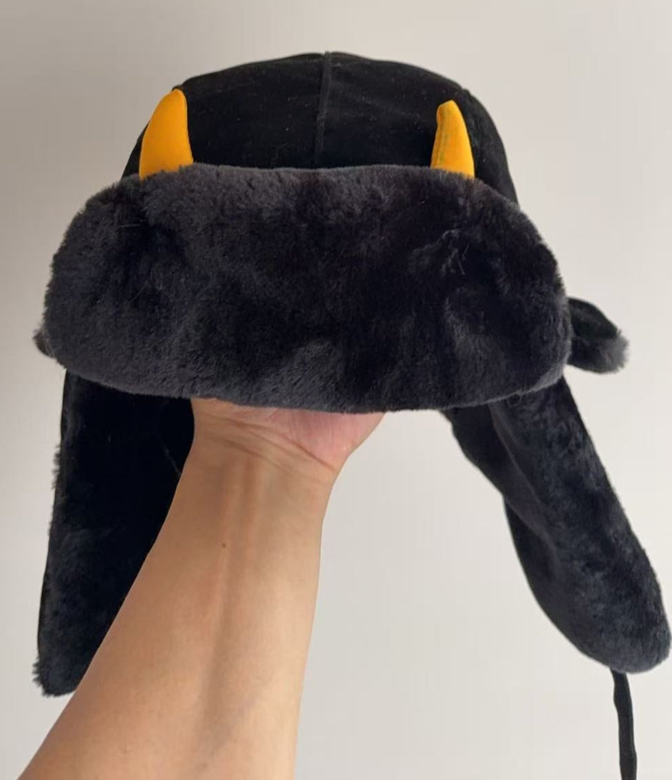 3D HORNS WEATHER EMBROIDERED USHANKA