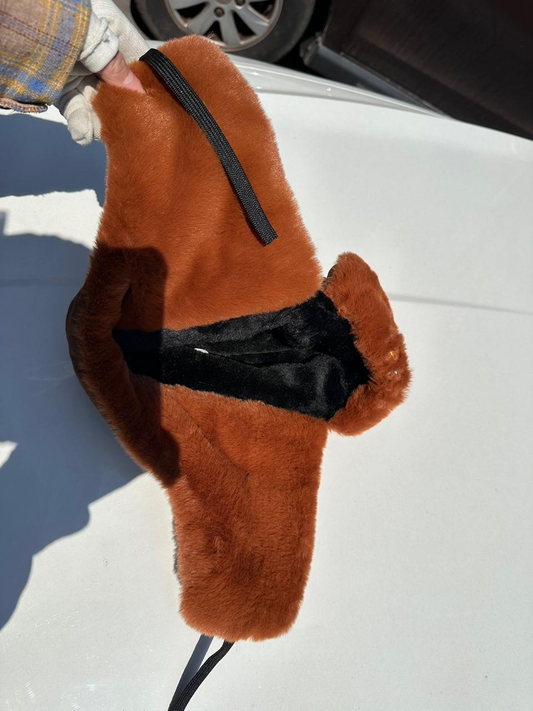 "CMIYGL" BROWN w/ STARS EMBROIDERED USHANKA HAT