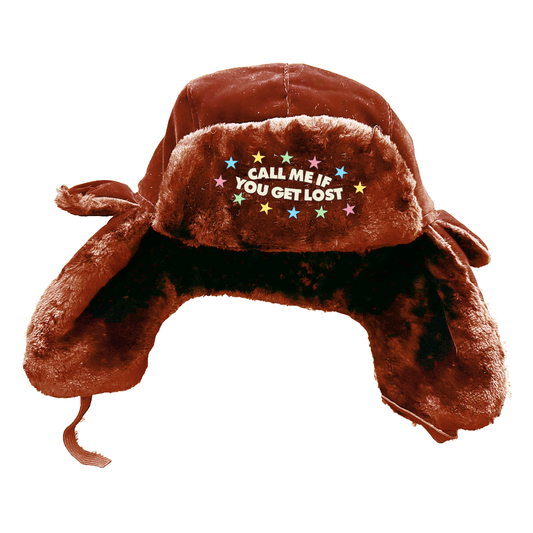 "CMIYGL" BROWN w/ STARS EMBROIDERED USHANKA HAT