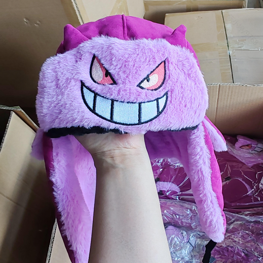 "GENGAR" PURPLE EMBROIDERED USHANKA HAT